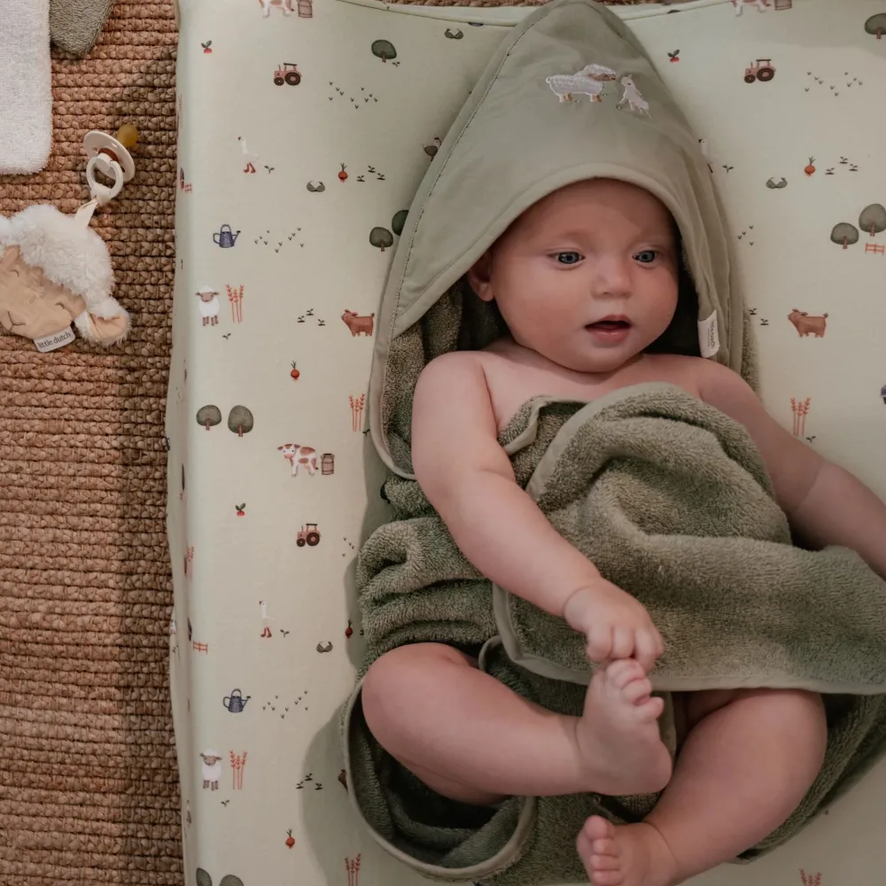 Little Dutch Aankleedkussenhoes - Groen - Little Farm