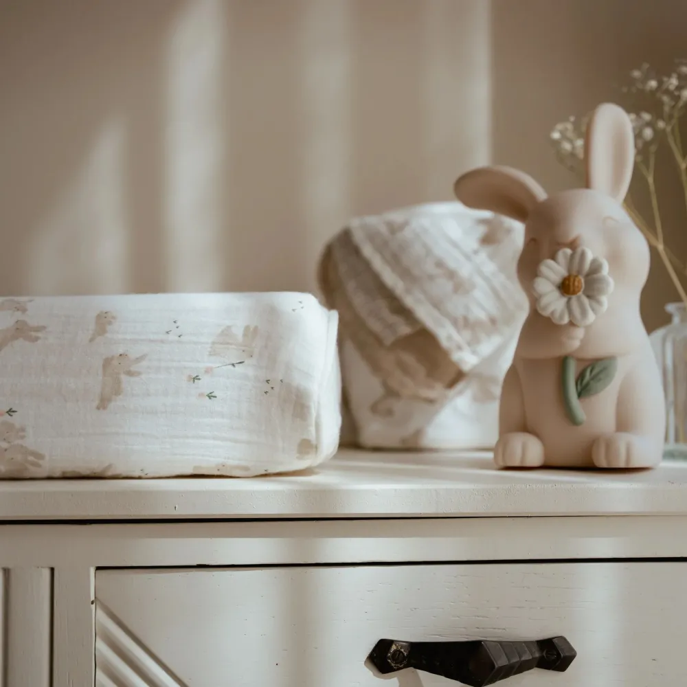 Little Dutch Aankleedkussenhoes - Wit - Newborn Naturals - Baby Bunny