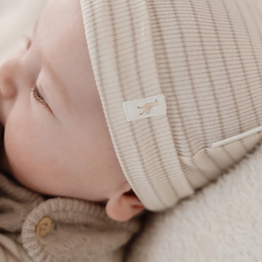 Little Dutch Babymutsje - Beige - Newborn Naturals - Stripe