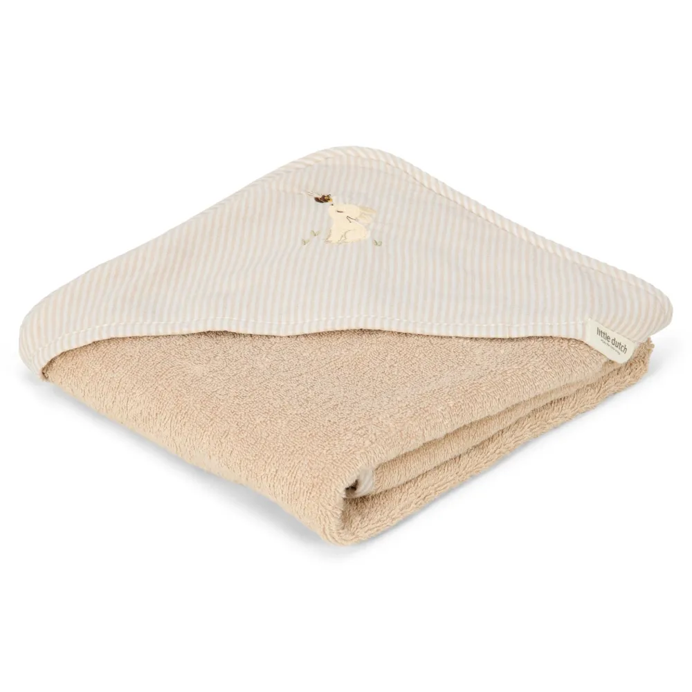 Little Dutch Badcape - Beige - 75 x 75 - Newborn Naturals - Baby Bunny