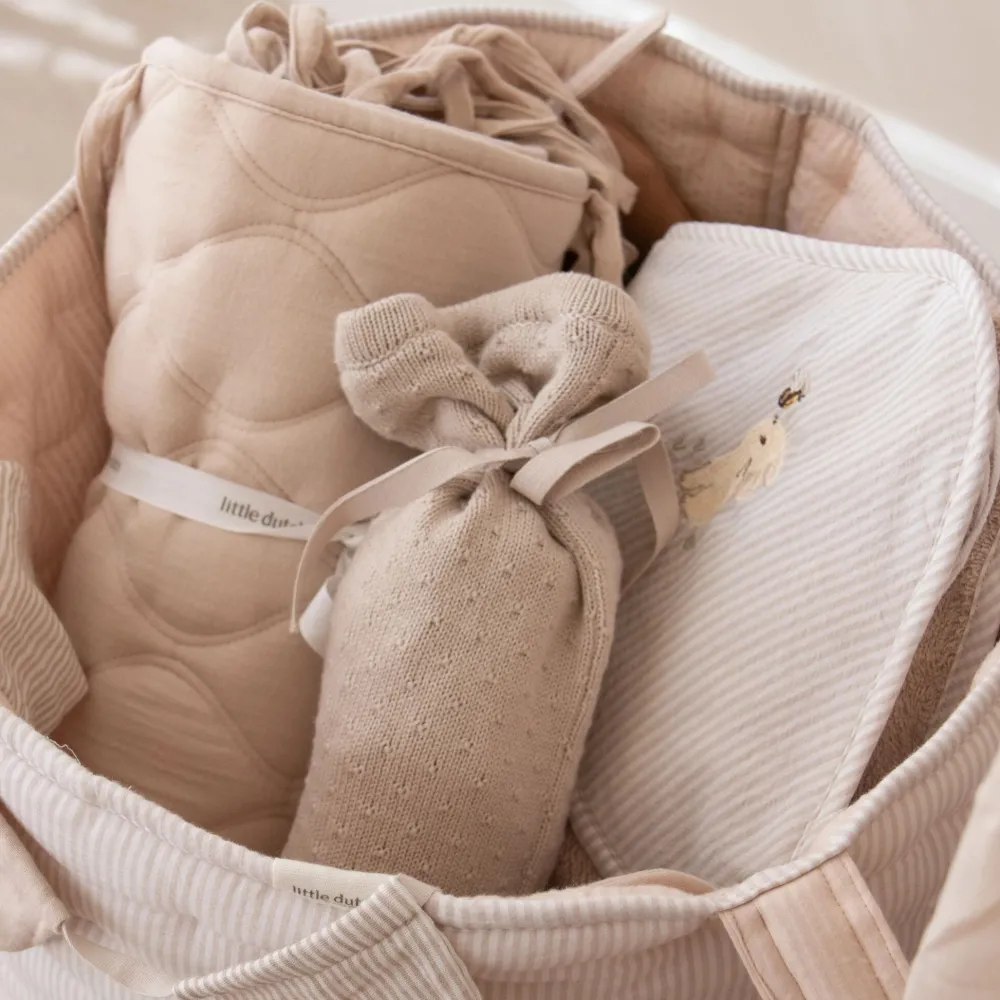 Little Dutch Badcape - Beige - 75 x 75 - Newborn Naturals - Baby Bunny