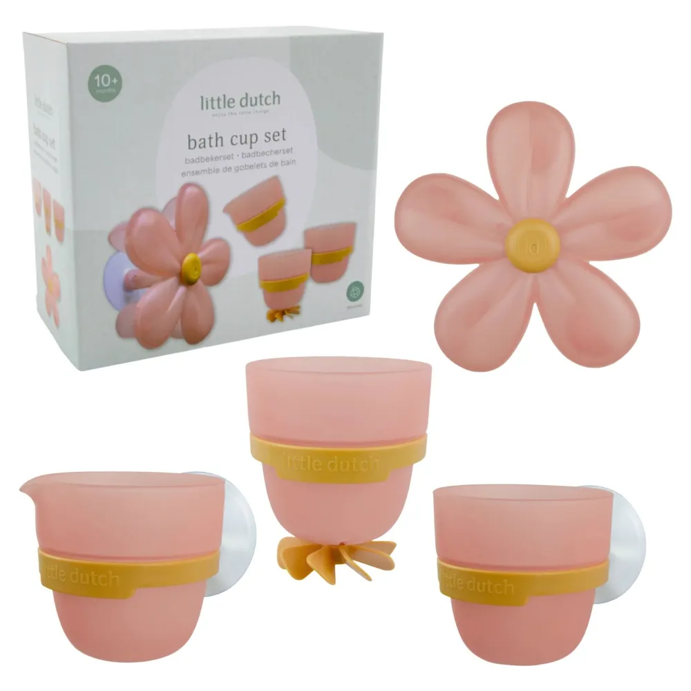 Little Dutch Badwand bekers - roze - Essentials