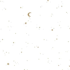 Little Dutch Behangstaal vliesbehang – Wit – Newborn Naturals – Moon & Stars