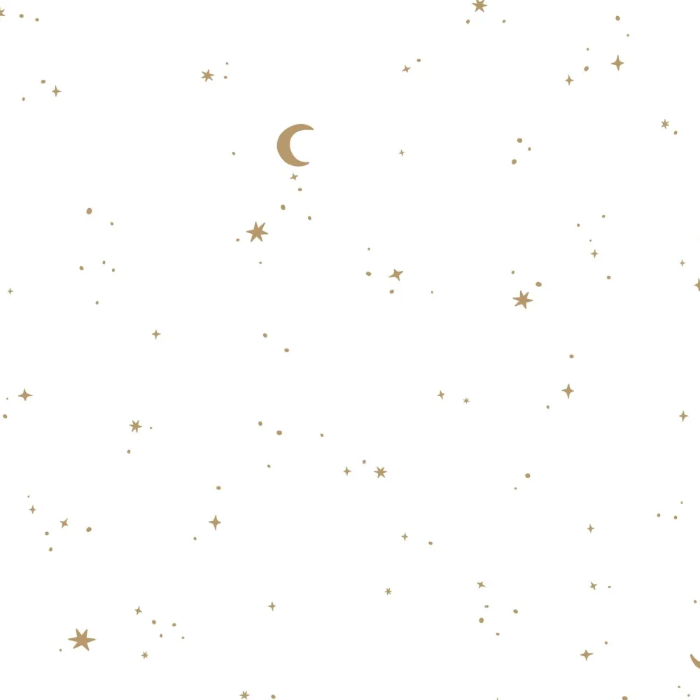 Little Dutch Behangstaal vliesbehang – Wit – Newborn Naturals – Moon & Stars
