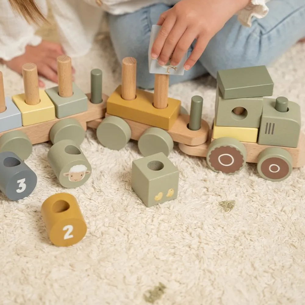 Little Dutch Blokkentrein tractor Little Farm