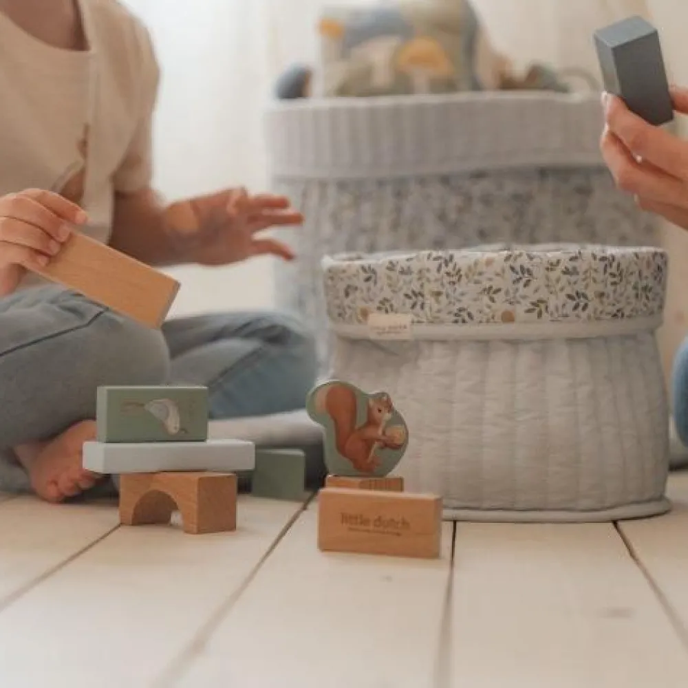 Little Dutch Bouwblokken - Blauw - Forest Friends