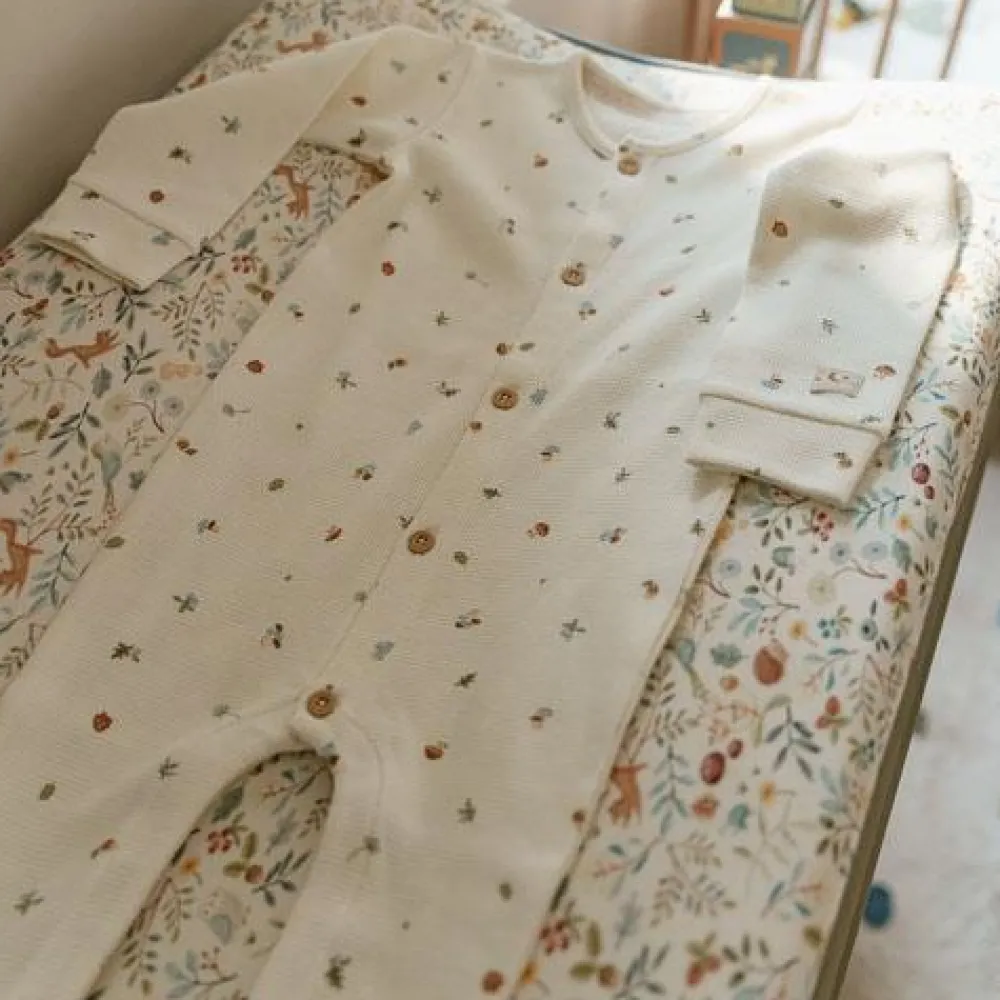 Little Dutch Eendelige pyjama - Wit - Forest Friends - Forest Treasures