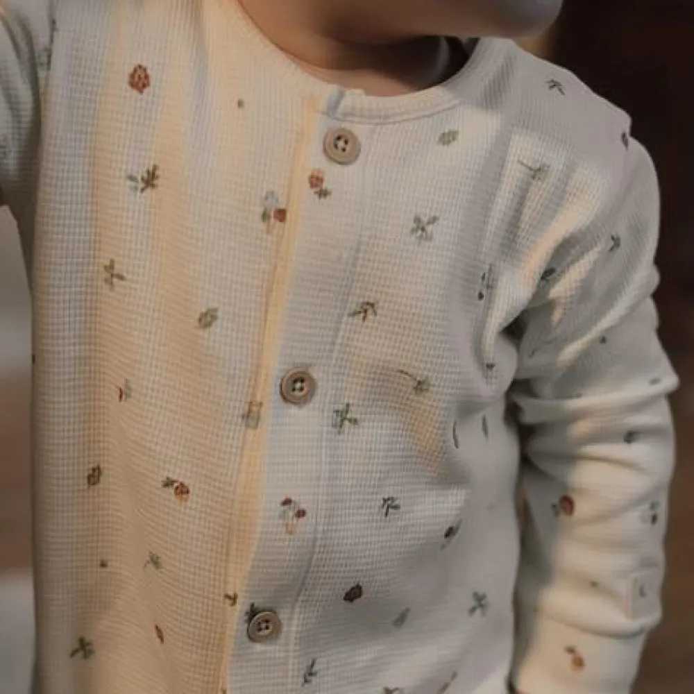 Little Dutch Eendelige pyjama - Wit - Forest Friends - Forest Treasures