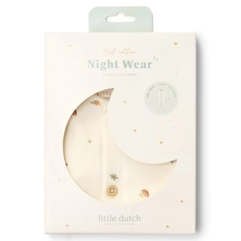 Little Dutch Eendelige pyjama - Wit - Forest Friends - Forest Treasures