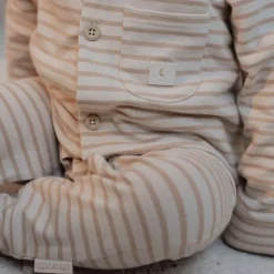 Little Dutch Eendelige pyjama - Zand - Gestreept