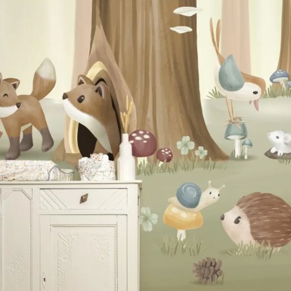 Little Dutch Fotobehang - Meerkleurig - Forest Friends