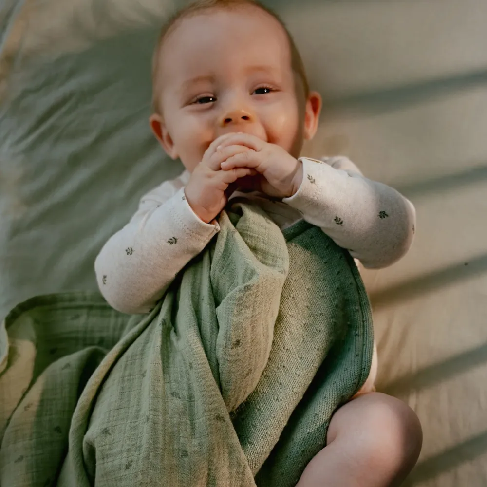 Little Dutch Gebreid ledikantdeken - Fleece – Groen – Essentials