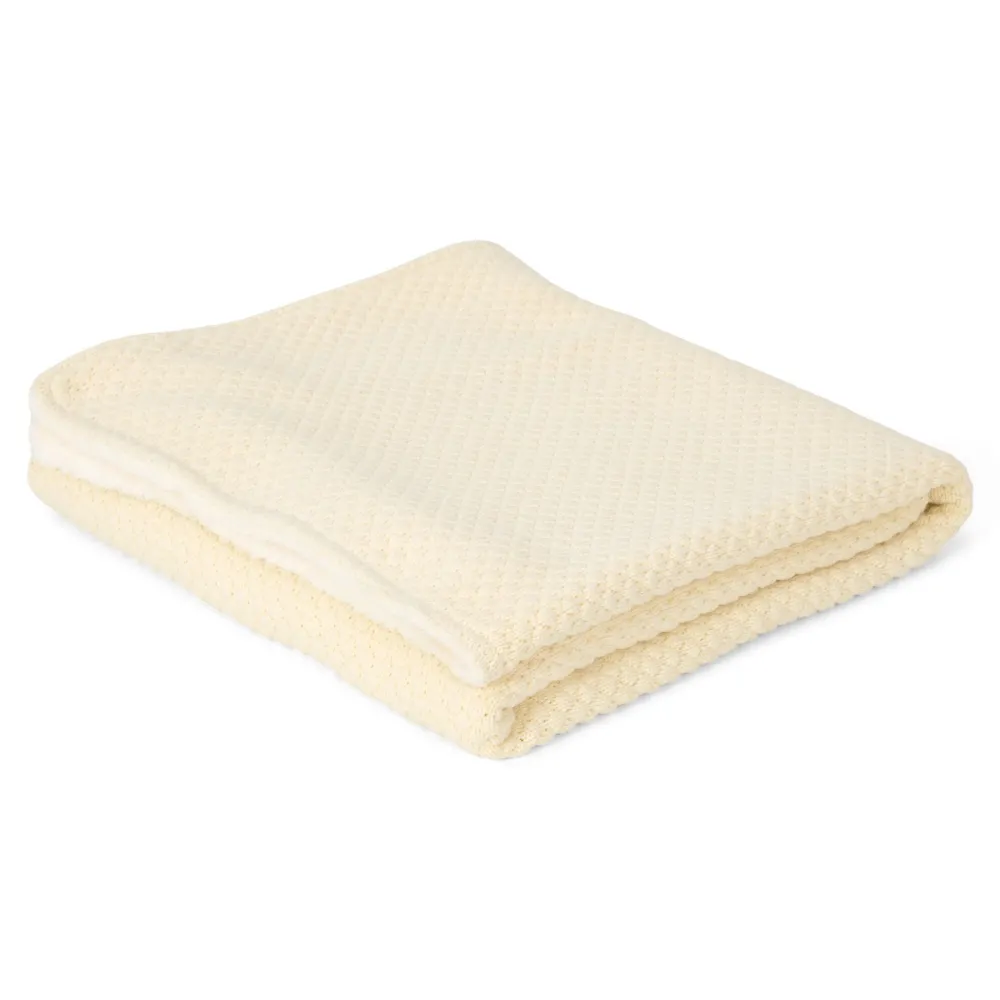 Little Dutch Gebreid ledikantdeken - Fleece – Wit – Essentials