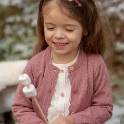 Little Dutch Gebreid vest - Knoopjes - Roze - Fairy Garden