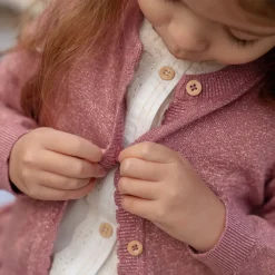 Little Dutch Gebreid vest - Knoopjes - Roze - Fairy Garden