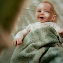 Little Dutch Gebreid wiegdeken - Fleece – Groen – Essentials