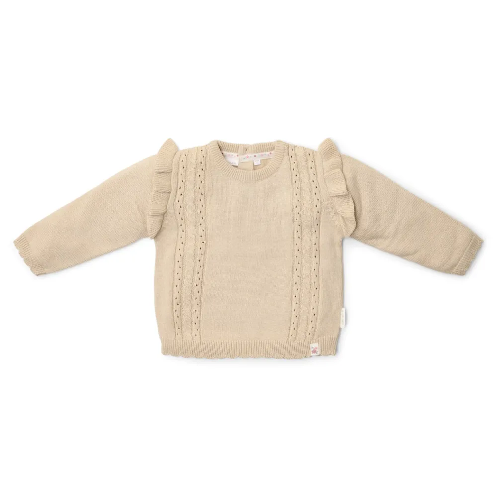 Little Dutch Gebreide trui - Ruffle - Zand - Fairy Garden