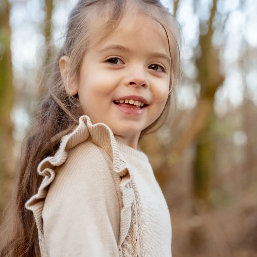 Little Dutch Gebreide trui - Ruffle - Zand - Fairy Garden