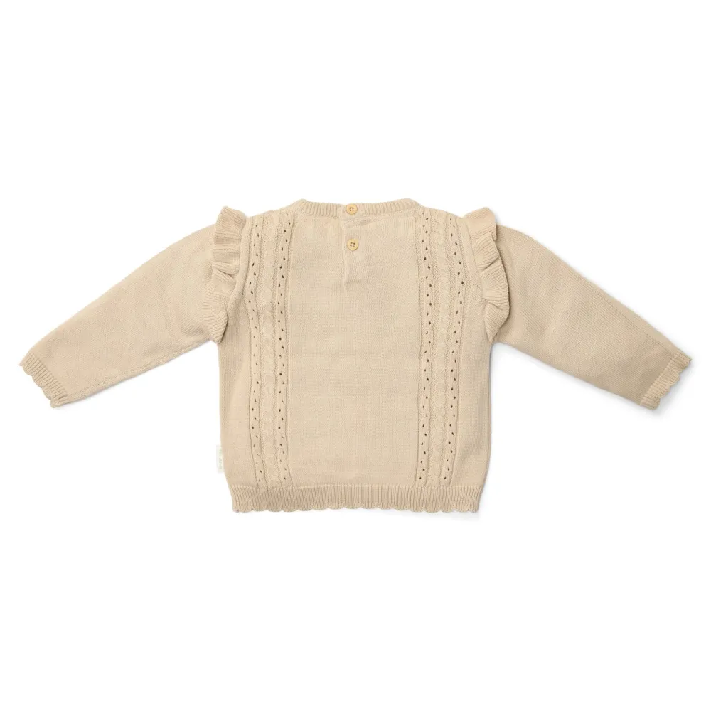 Little Dutch Gebreide trui - Ruffle - Zand - Fairy Garden