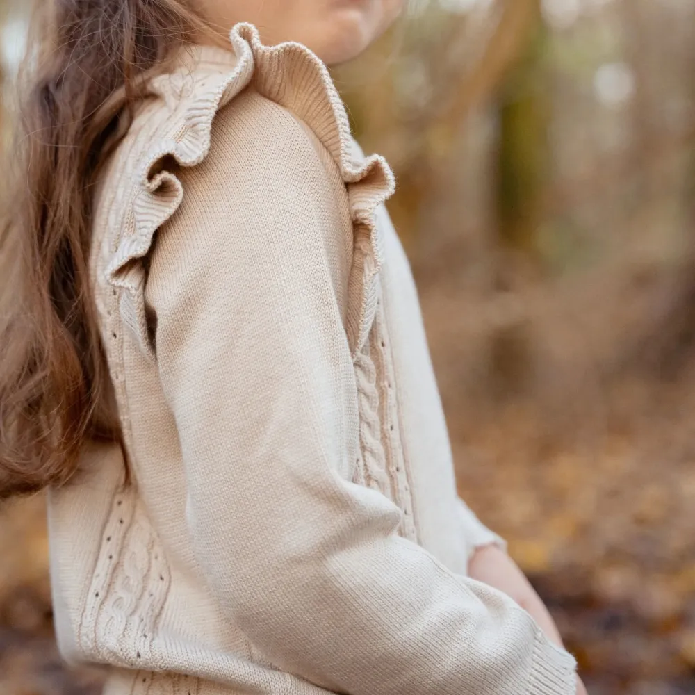 Little Dutch Gebreide trui - Ruffle - Zand - Fairy Garden