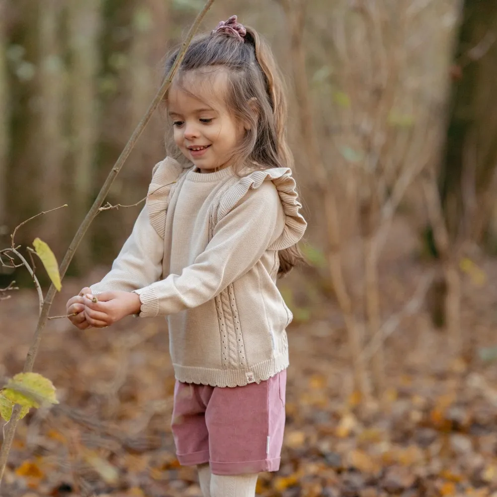 Little Dutch Gebreide trui - Ruffle - Zand - Fairy Garden