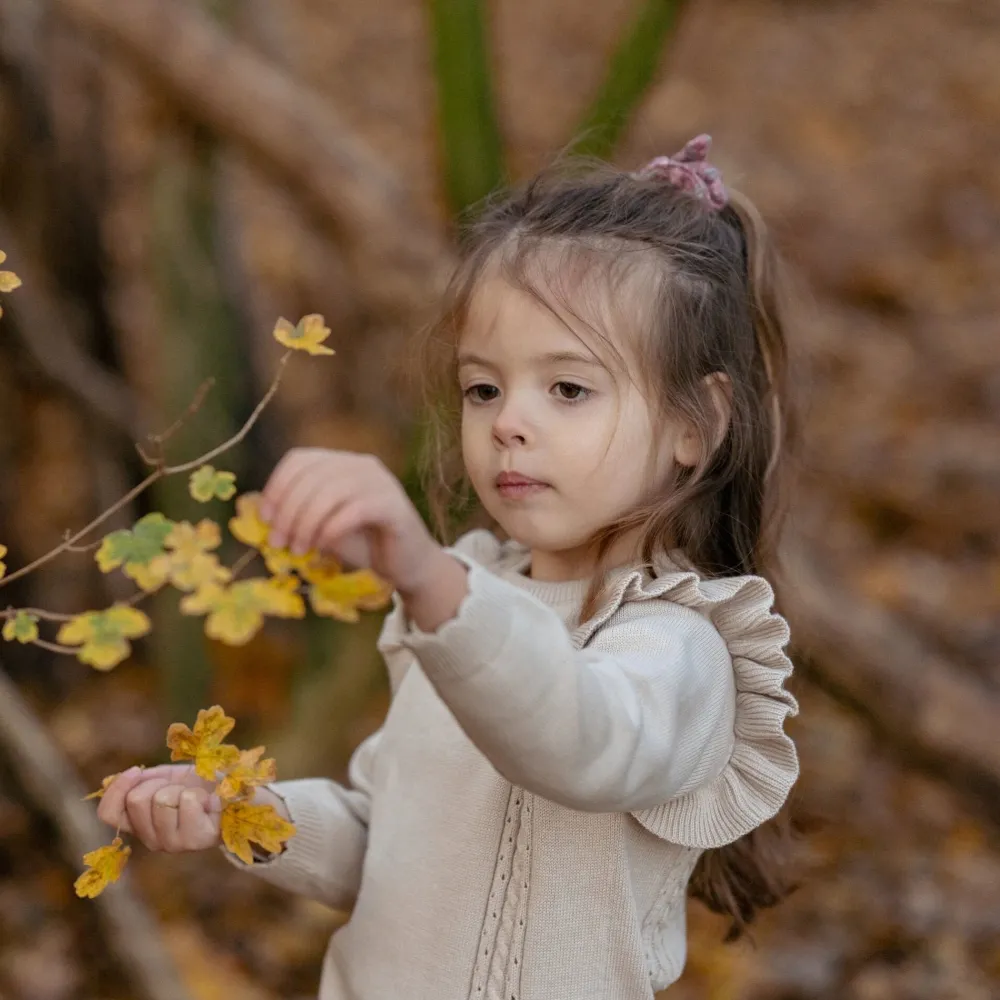 Little Dutch Gebreide trui - Ruffle - Zand - Fairy Garden
