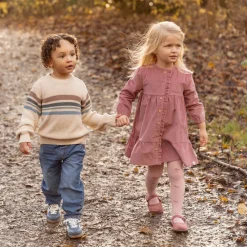 Little Dutch Gebreide trui - Zand - Forest Friends - Stripe