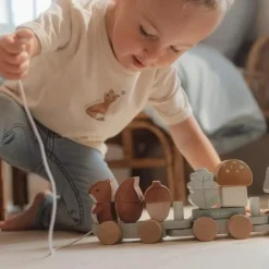 Little Dutch Houten Blokkentrein - Blauw - Forest Friends