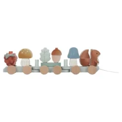 Little Dutch Houten Blokkentrein - Blauw - Forest Friends