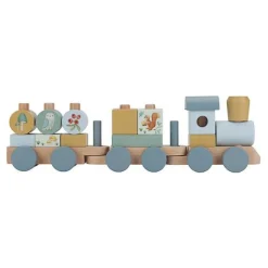 Little Dutch Houten Blokkentrein - Blauw - Forest Friends