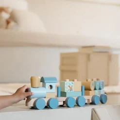 Little Dutch Houten Blokkentrein - Blauw - Forest Friends