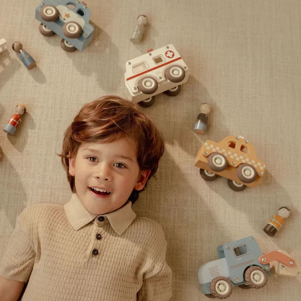 Little Dutch Houten bulldozer – Blauw – Essentials