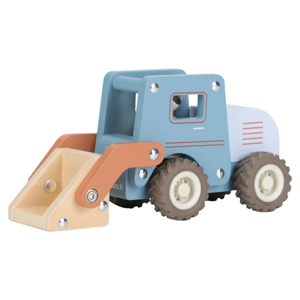 Little Dutch Houten bulldozer – Blauw – Essentials