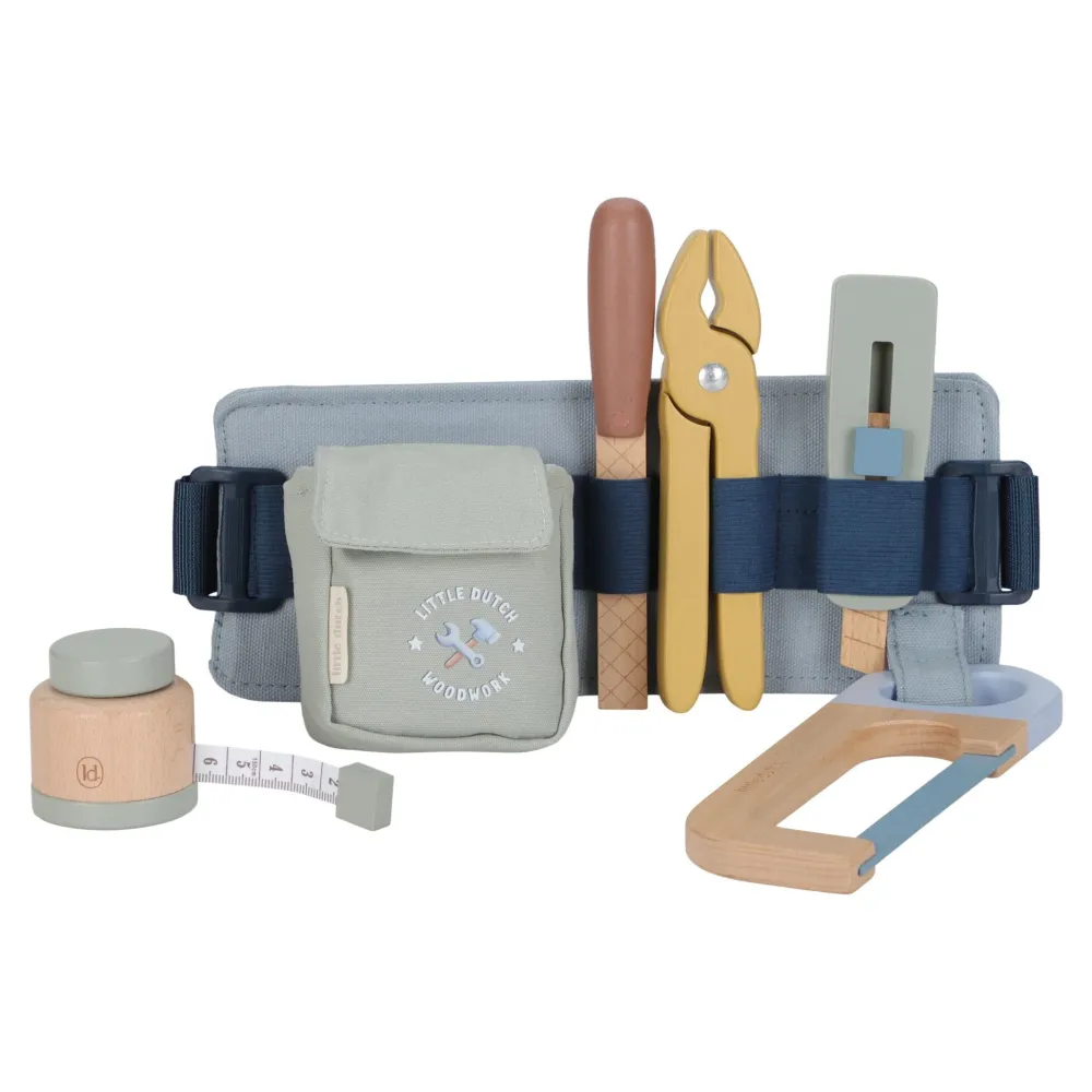 Little Dutch Houten gereedschapsriem - Blauw - Essentials