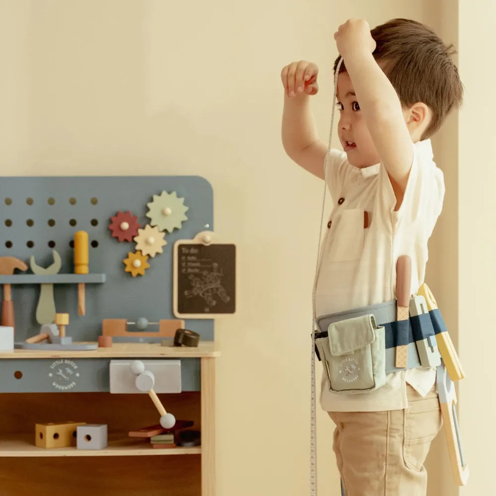 Little Dutch Houten gereedschapsriem - Blauw - Essentials