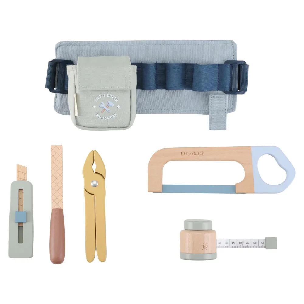 Little Dutch Houten gereedschapsriem - Blauw - Essentials
