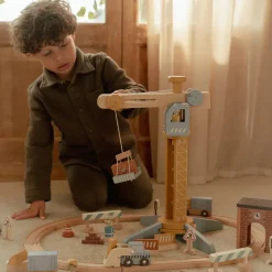 Little Dutch Houten hijskraan – Treinbaan