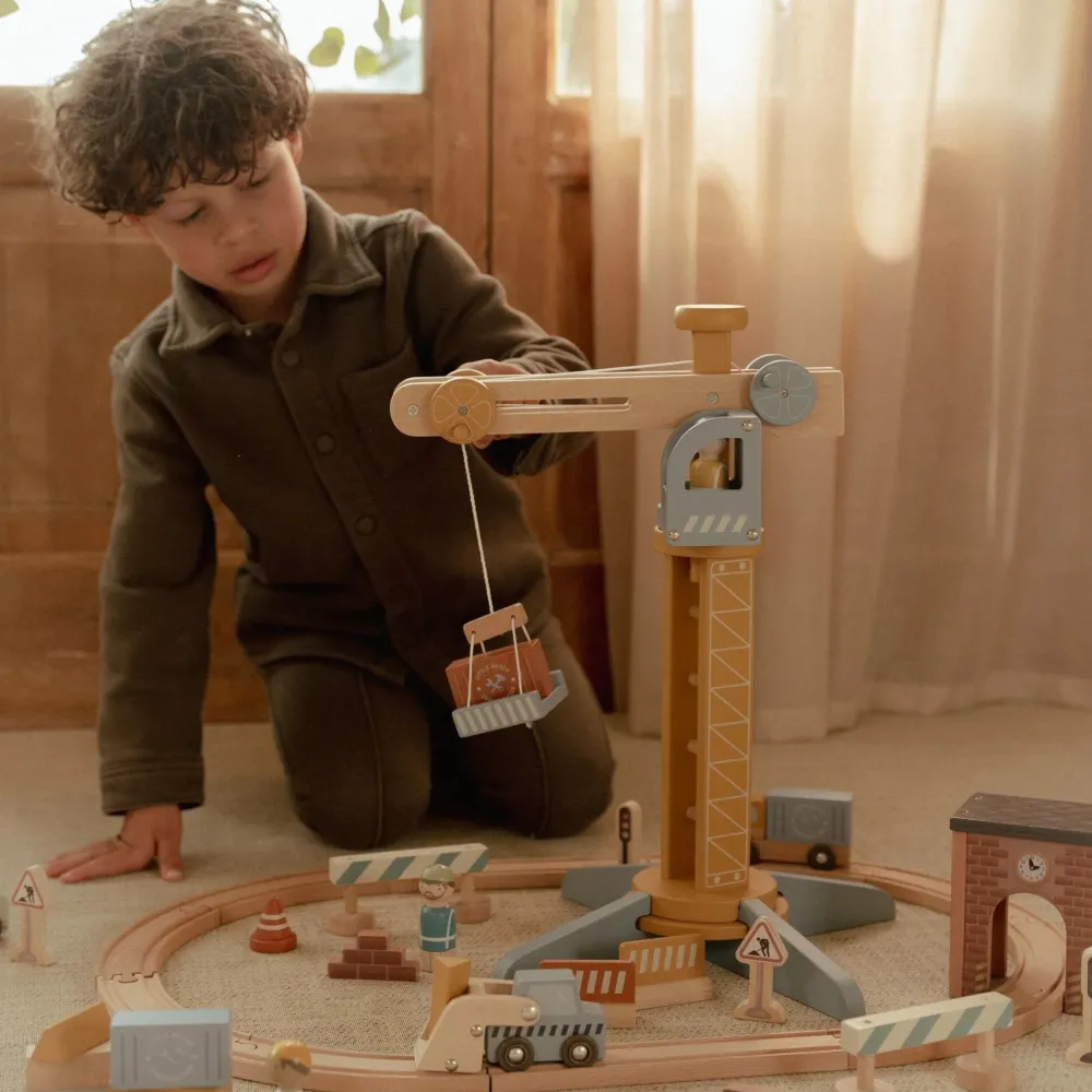 Little Dutch Houten hijskraan – Treinbaan