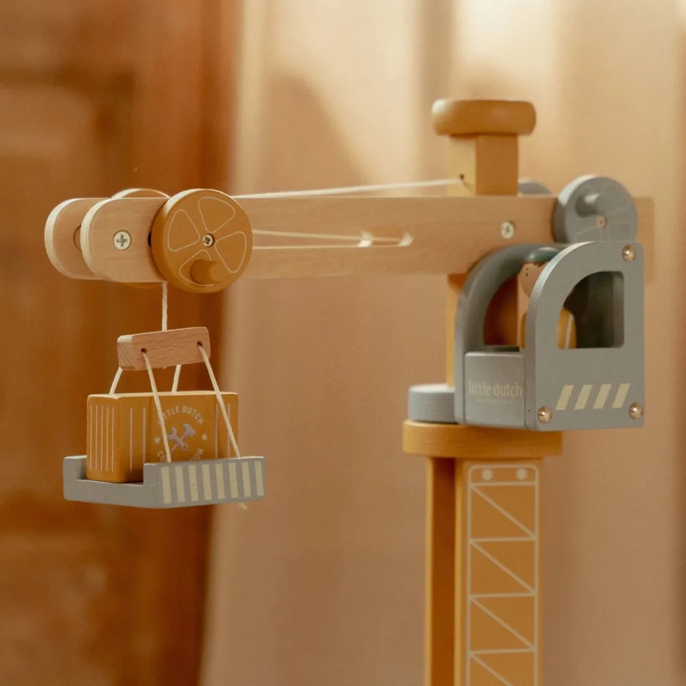 Little Dutch Houten hijskraan – Treinbaan