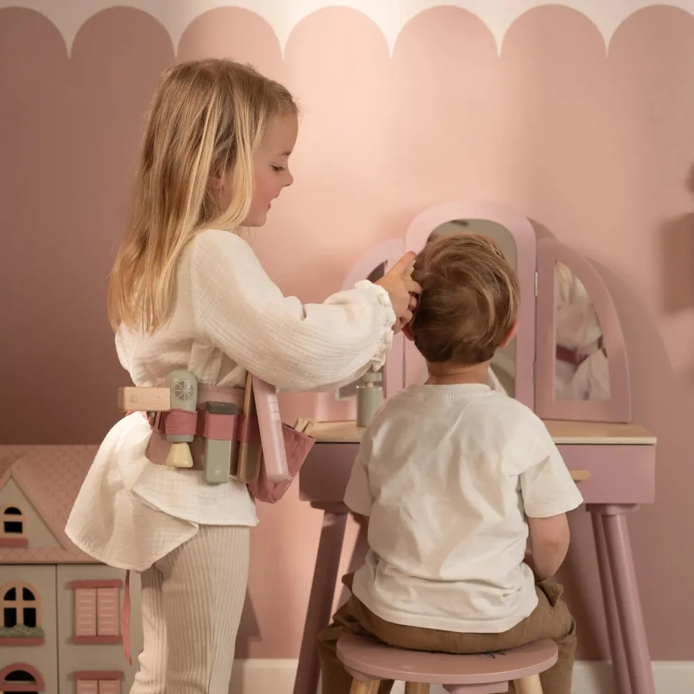Little Dutch Houten kappersset – Roze – Essentials