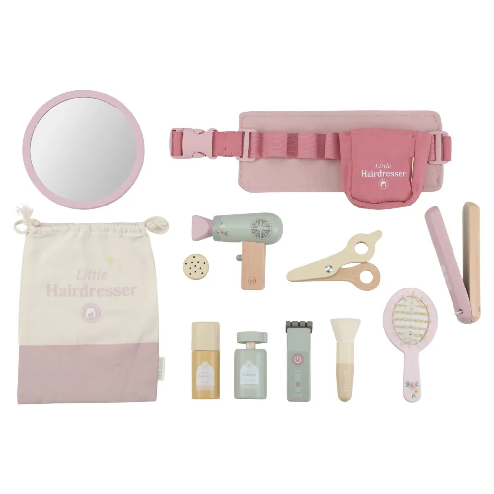 Little Dutch Houten kappersset – Roze – Essentials