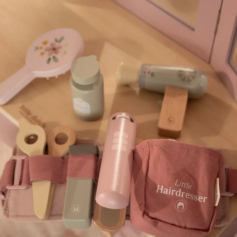 Little Dutch Houten kappersset – Roze – Essentials
