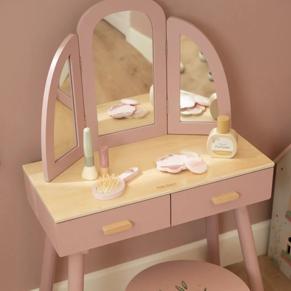 Little Dutch Houten kaptafel groot– Roze – Essentials