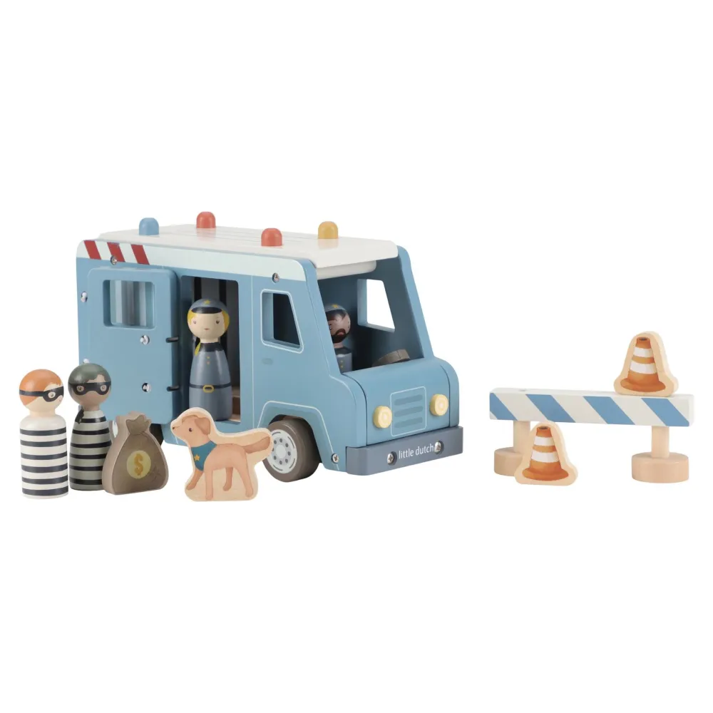 Little Dutch Houten politiewagen – Blauw – Essentials