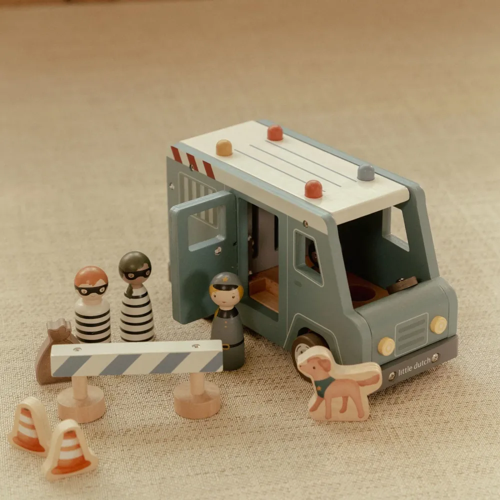 Little Dutch Houten politiewagen – Blauw – Essentials
