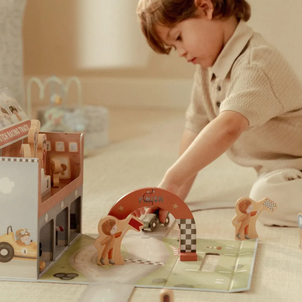 Little Dutch Houten racebaan in speelkoffer – Meerkleurig – Essentials
