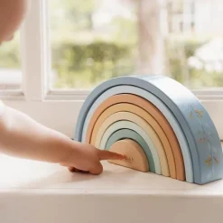 Little Dutch Houten Stapelregenboog - Blauw - Forest Friends