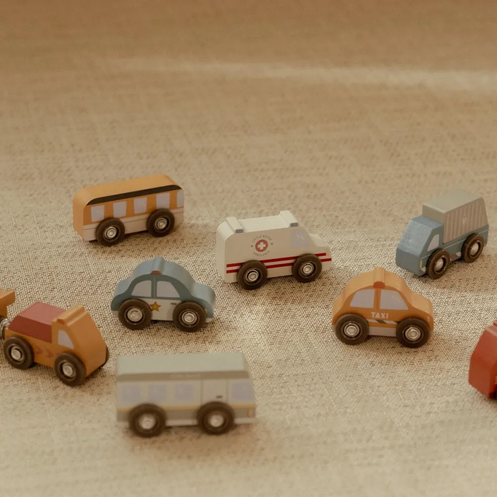 Little Dutch Houten voertuigenset – Meerkleurig – Essentials