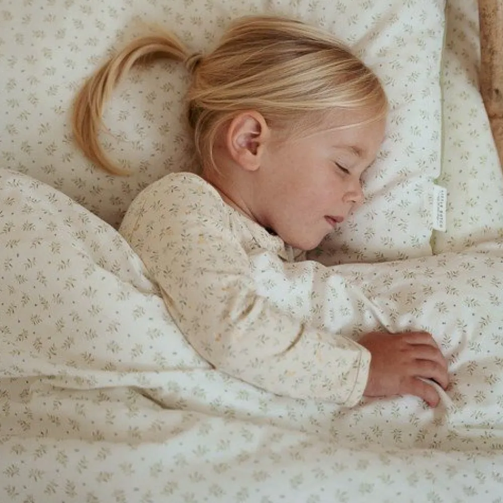 Little Dutch Junior dekbedovertrek - Groen - Essentials - Blueberry Leaves