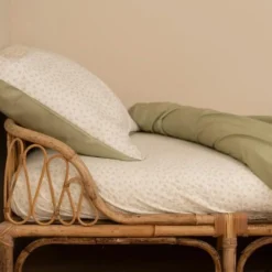 Little Dutch Junior hoeslaken - Groen - Maat Junior - Essentials - Blueberry Leaves